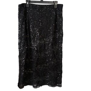 Wild Fable Womens Black Sequin Lace Skort Sheer With Built-in Shorts Size L New